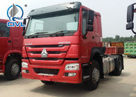 Red Prime Mover Truck HOWO 6 x 4 340 KM Ciągnik 10 kół LHD / RHD