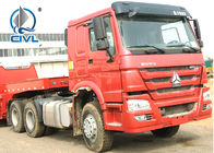 Red Prime Mover Truck HOWO 6 x 4 340 KM Ciągnik 10 kół LHD / RHD