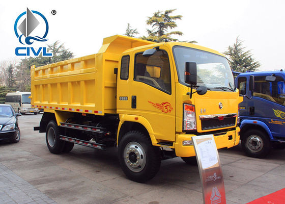 4-kołowe mini lekkie wywrotki Lekkie ciężarówki Bezpieczeństwo 1-10 ton Żółty kolor Lekka ciężarówka komercyjna